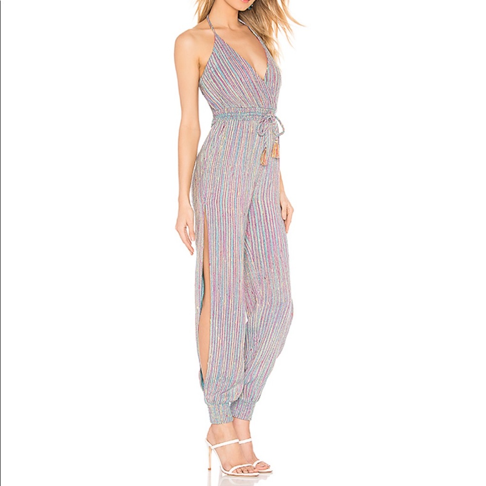 NWT Majorelle Lisbon Jumpsuit in Rainbow Stripe